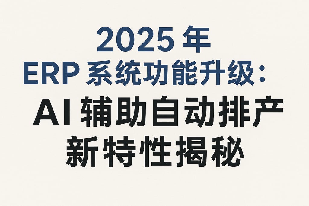 2025 年 ERP 系统功能升级：AI 辅助自动排产新特性揭秘